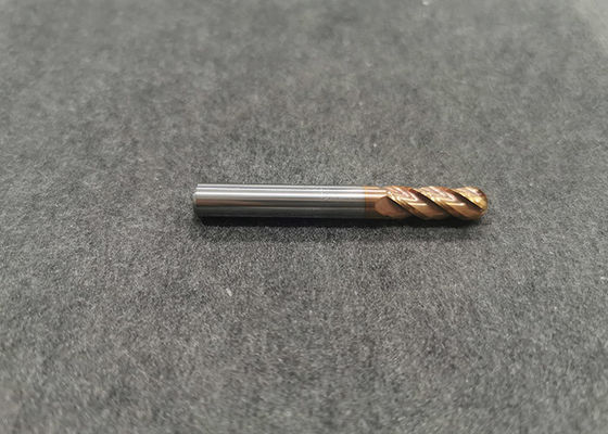 Un buen precio. Color de oro principal plano duradero HRC55 de la fresa de la nariz de la bola de cuatro flautas en línea