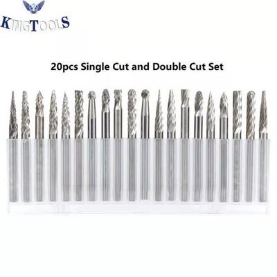calidad  20PC Double Cut Carbide Burr Set 0.118" (3mm) Shank, Rotary Tool Bits Cutting Burrs fábrica
