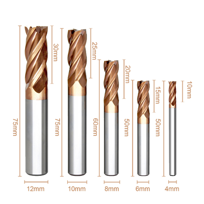 Buen precio HRC55 alcance largo de oro Endmill 4 al molino de extremo del carburo en línea