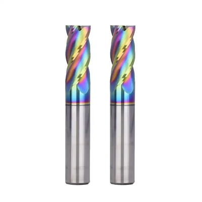 Buen precio El carburo DLC del arco iris cubrió la fresa del CNC de Mills Fresas del extremo para el aluminio/el cobre en línea