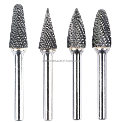 Un buen precio. 10pcs Carburo de tungsteno Burr Set 6mm 1/4 de la base doble corte para madera de metal en línea