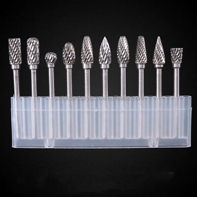 Un buen precio. Juego de 10 fresas de carburo de tungsteno de doble corte con vástago de 1/8
