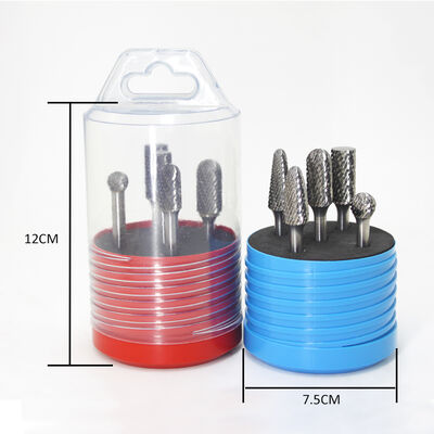 Calidad 5pcs 1/4 pulgadas 6mm de tallo Die doble corte de carburo de rodadura de las burras de juego Die Grinder Bits para la talla de pulido grabado fábrica