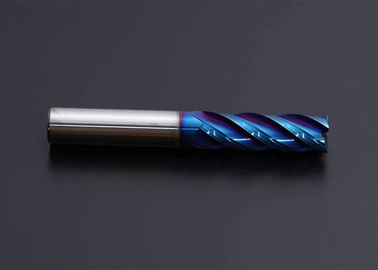 Caña larga de capa azul de la longitud del cortador de la flauta de la flauta 4 de la flauta 3 del molino de extremo del carburo de tungsteno de 1/8 pulgada 2
